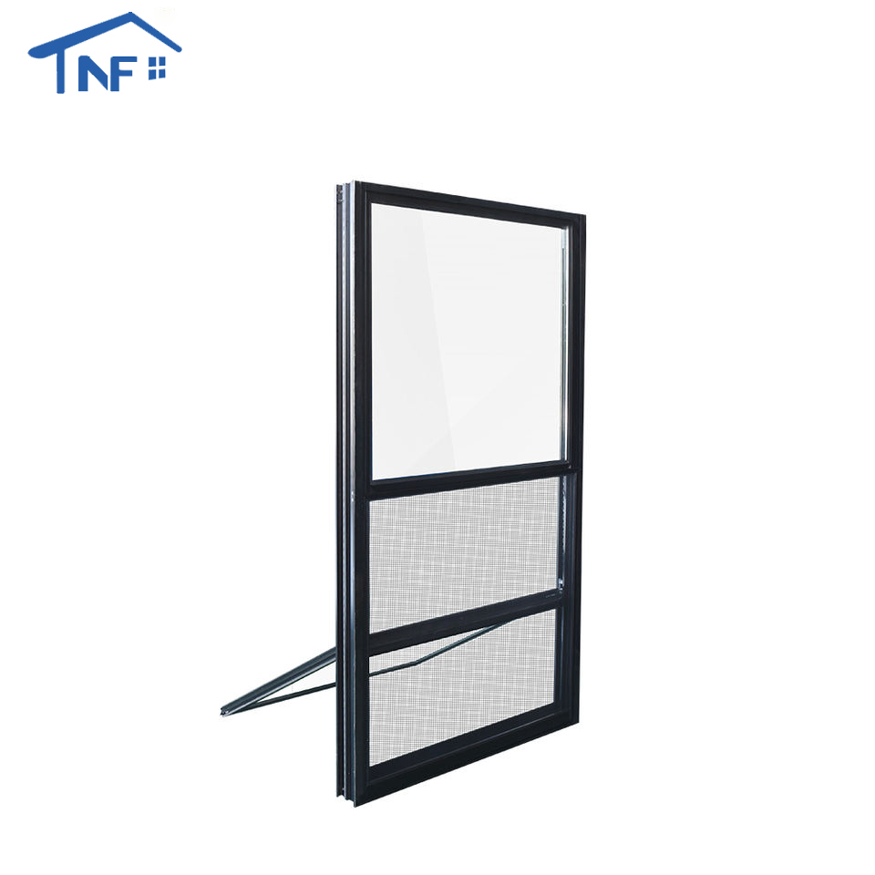 High Quality Top Thermal Break Aluminum Profile Double Glass Single Hung Sliding Windows With Grille
