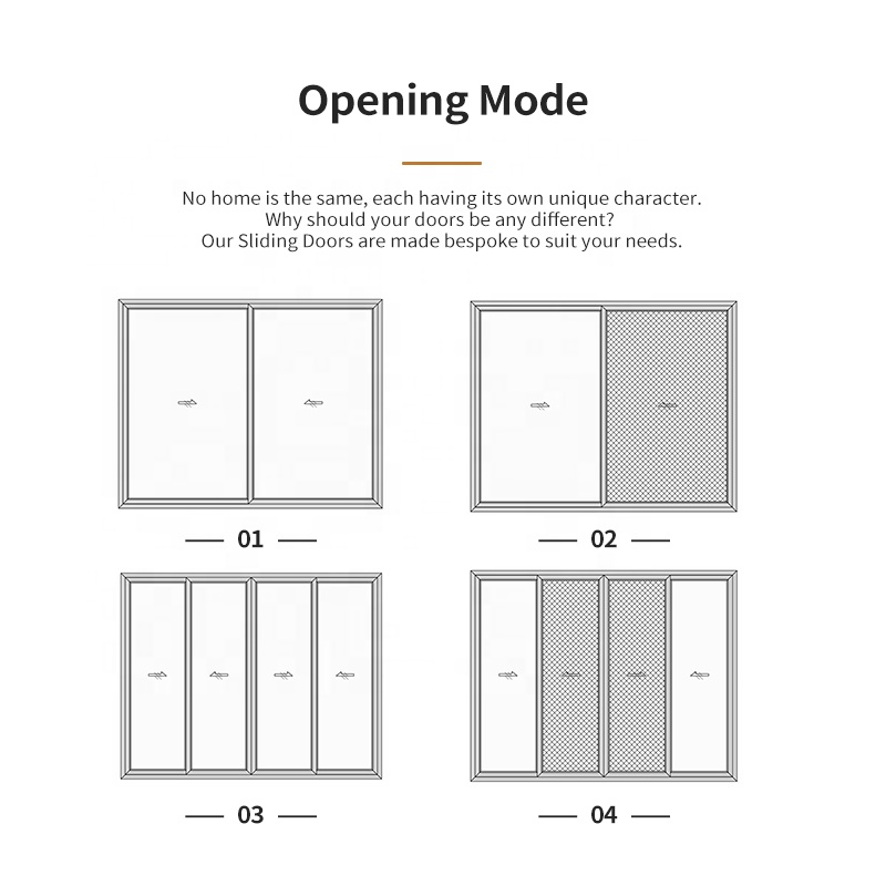 Custom Aluminum Sliding Screen Door for Patio Exterior Modern Design Mosquito Net Sliding Glass Door