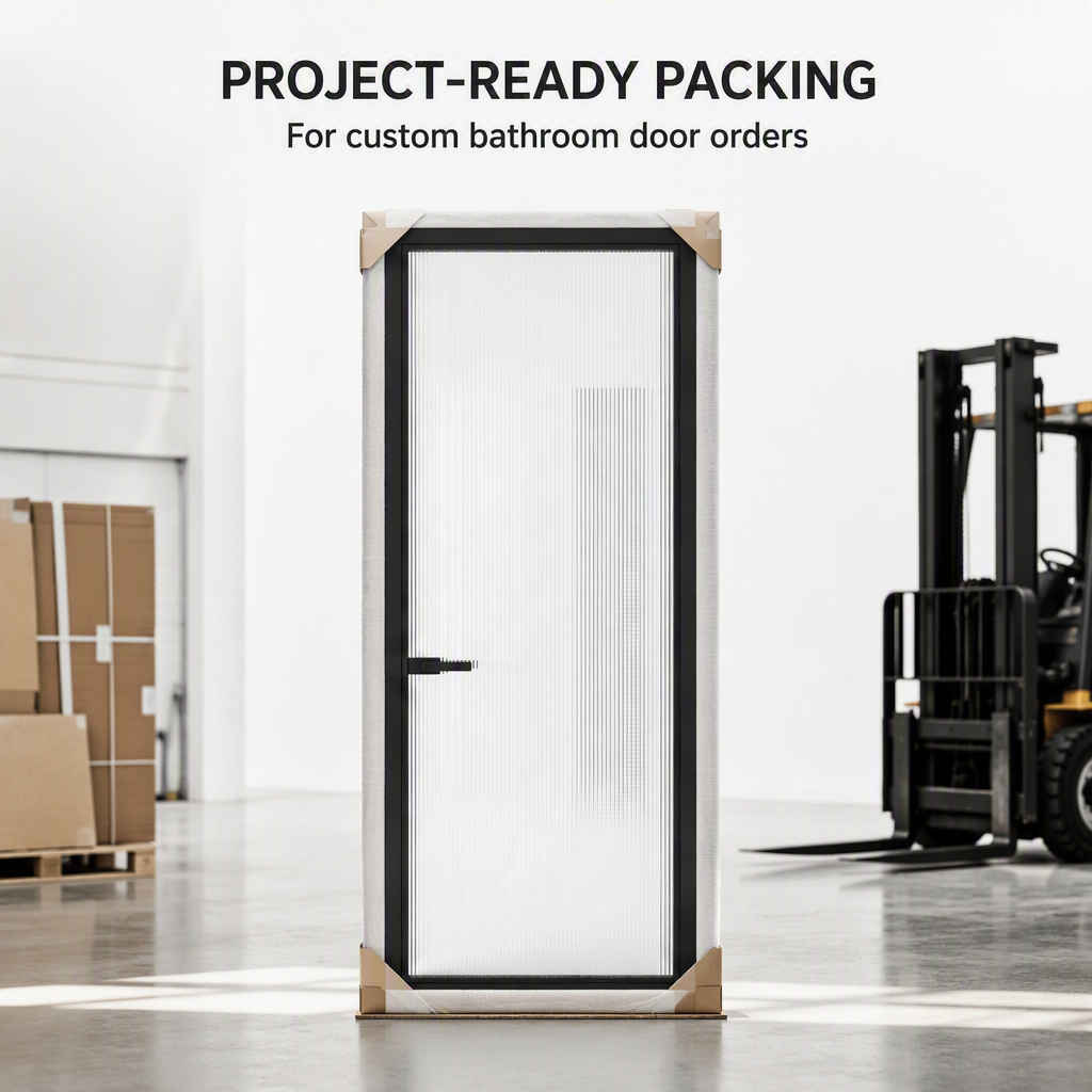 Black Aluminum Magnesium Alloy Bathroom Door Double Glazing Multi-Point Locking Custom Color Modern Shower Partition