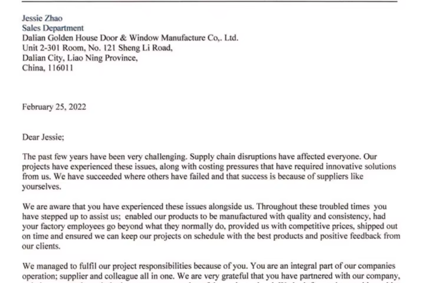 Client Feedback Comment 2