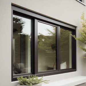 OUNA High Security Burglar Proof Aluminum Sliding Window with Tempered Glass and Mosquito Net Custom Size for House and Villa