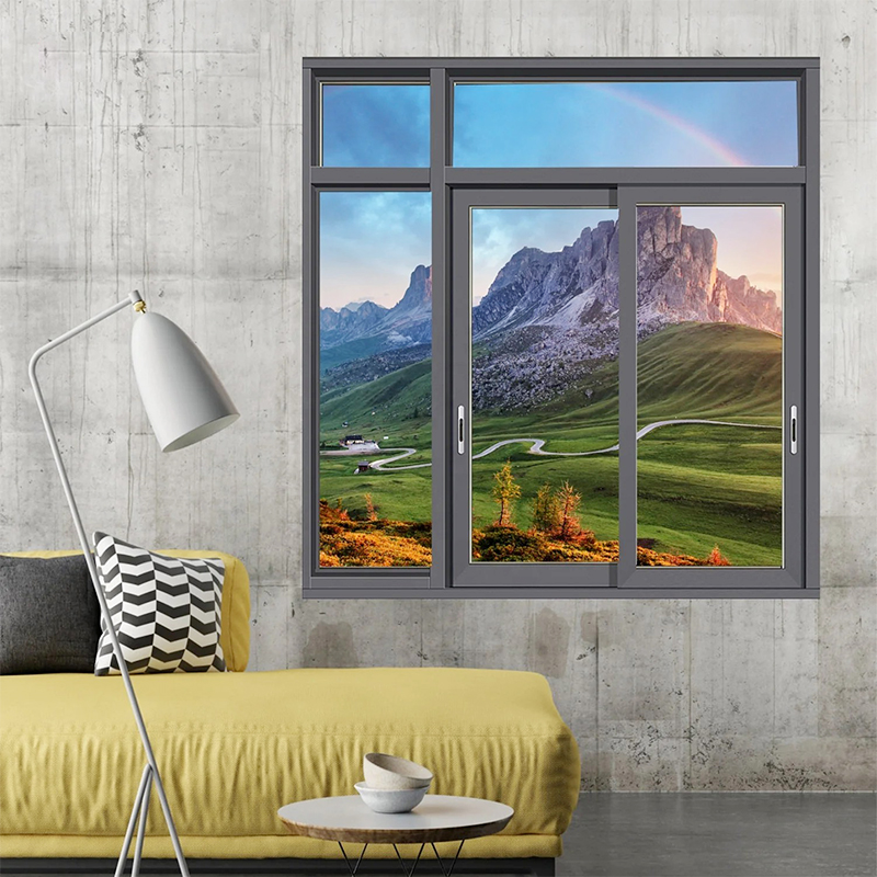 Double Glazed Aluminum Alloy Vertical Sliding Window Modern Design Stainless Steel Screen Hotel Apartment
