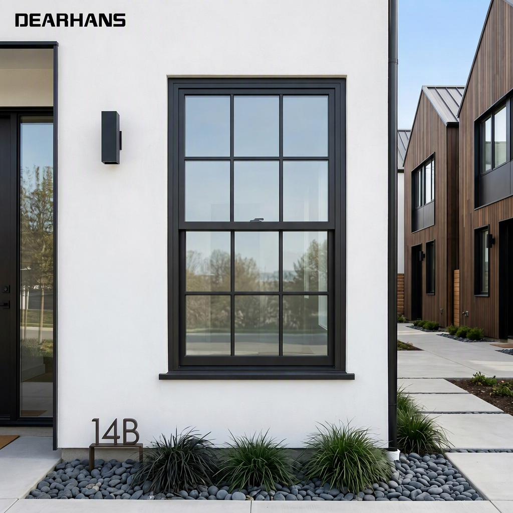 American Replacement Single Hung Windows Aluminum Vertical Sliding Single Hung Windows with Full Insect Screen