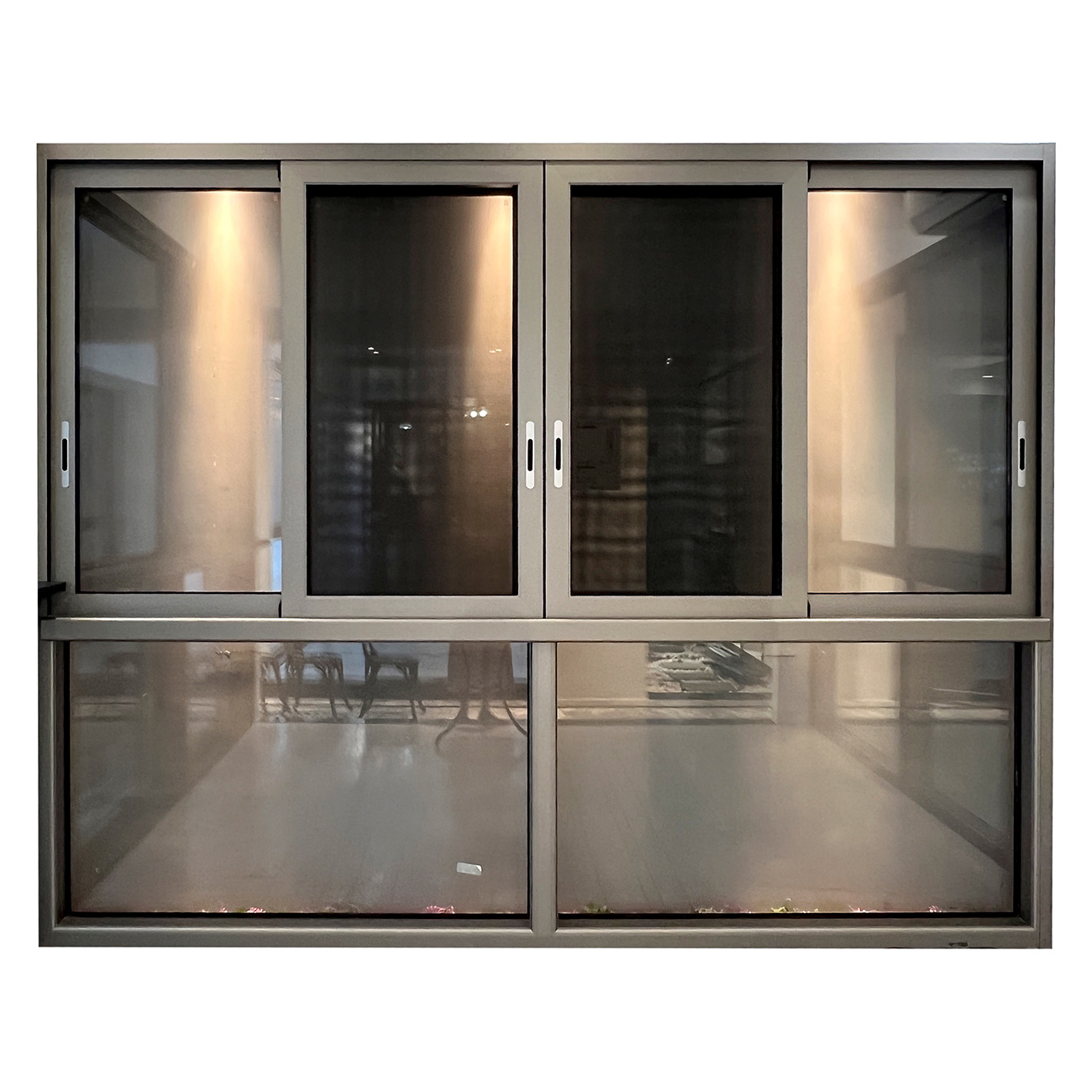 Slim frame minimalist panoramic aluminum sliding window