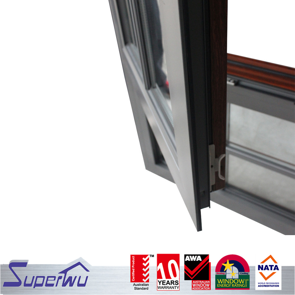 SUPERWU High Quality Swing windows for Sale European Style Aluminium French Window for Hurricane case Low E Glass