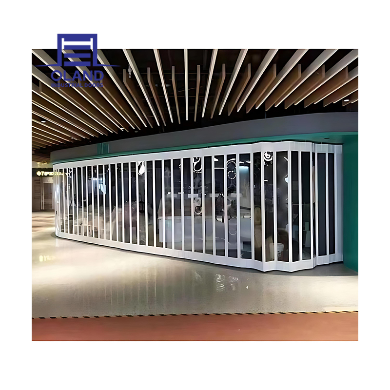 Indoor Shopping Mall Luxe Invisible Sliding Bi Folding Acrylic Crystal Transparent Doors Aluminum Pc Folding Door for Rooms