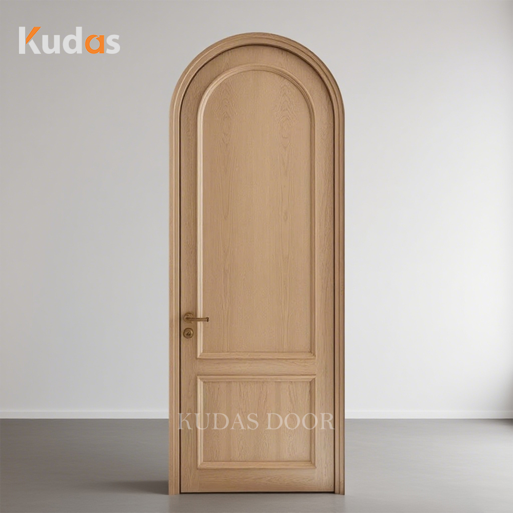 Custom Interior Wood Door Interior Arch Top Embedded Door Leaf Interior Doors for Houses
