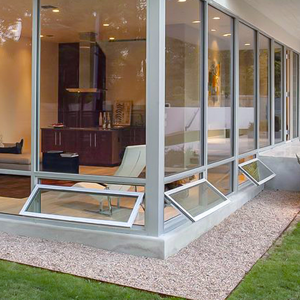 Florida Approval Hurricane Impact Windows Aluminium Awning Window New Design and Tempered Glass Aluminium Window