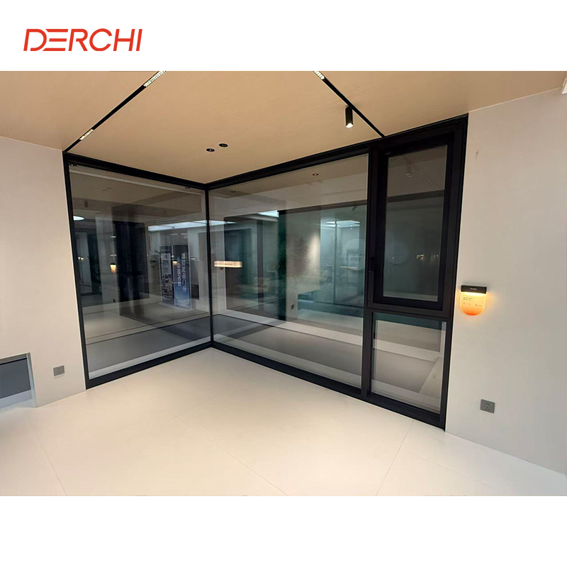 DERCHI Factory Direct Tinted Aluminum Swing Windows Outward Opening Thermal Break Double Glazed Aluminium Window