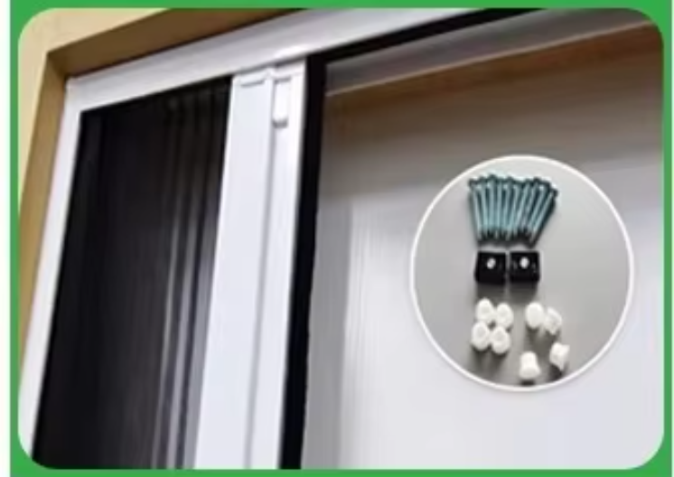 Aluminum Alloy Frame Pleated Mesh Folding Screen Doors Blinds Components Patio Insect Sliding Fly Screen Door