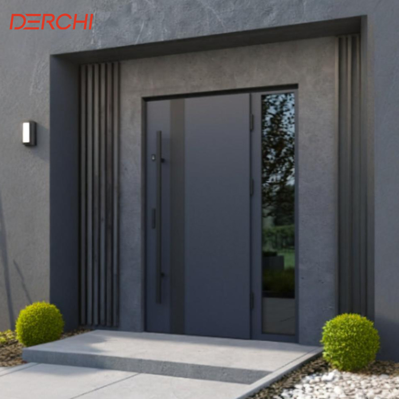 Aluminum Entrance Door Fire Rated Security Door Exterior Aluminum Front Door For Commercial Building