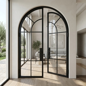 Modern French Arch Aluminum Double Doors