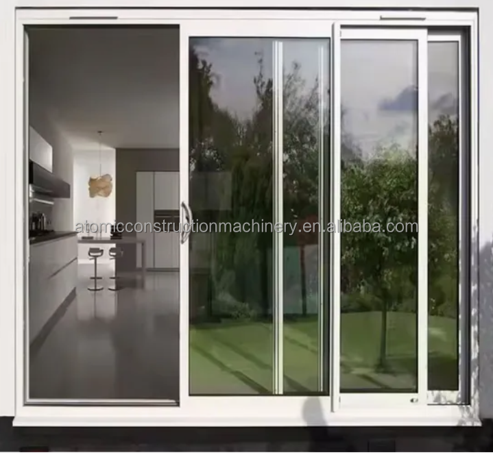 Black Aluminum Double Glazed Low E Glass Soundproof Exterior Sliding Doors for Bedrooms Kitchens Living Room Warehouse Apartment