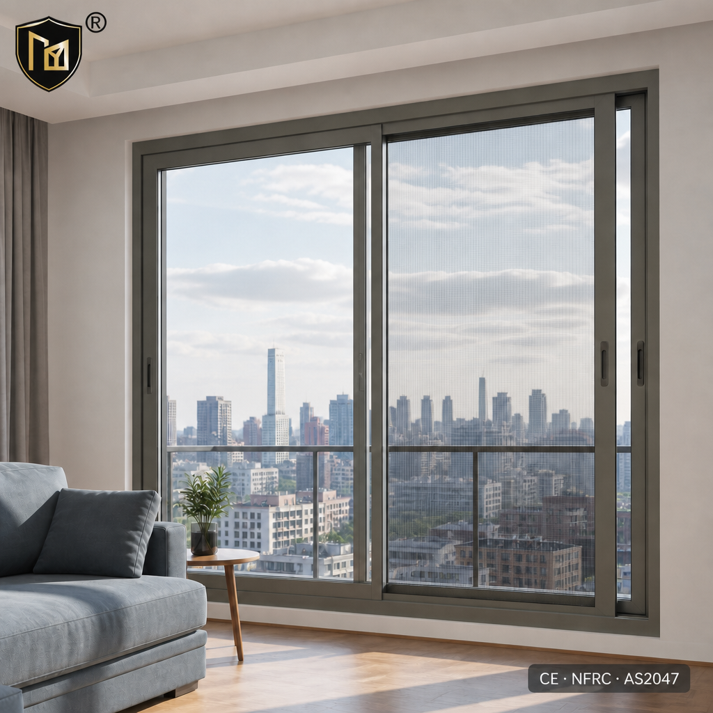Double Glazed Horizontal Sliding Window Thermal Break EPDM Sealed Aluminum Alloy Soundproof CE NFRC AS2047 Apartment