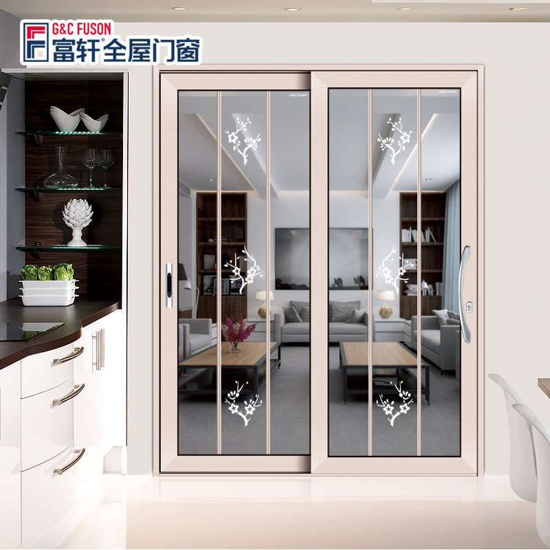 Fuson High Quality Narrow Aluminum Alloy Swing Door Slide Roller Exterior Aluminium Glass Doors Hing For Room Kitchen Slide Door