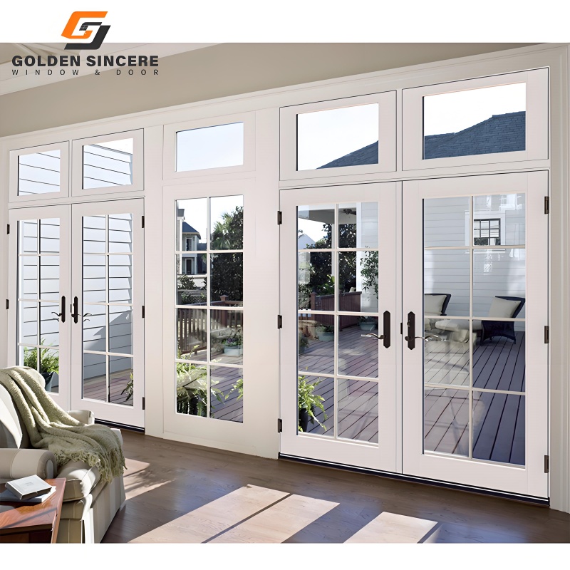 GS Custom Exterior Outside Patio Outdoor Swing Aluminum Doors Thermal Break Double Glazed Casement French Doors