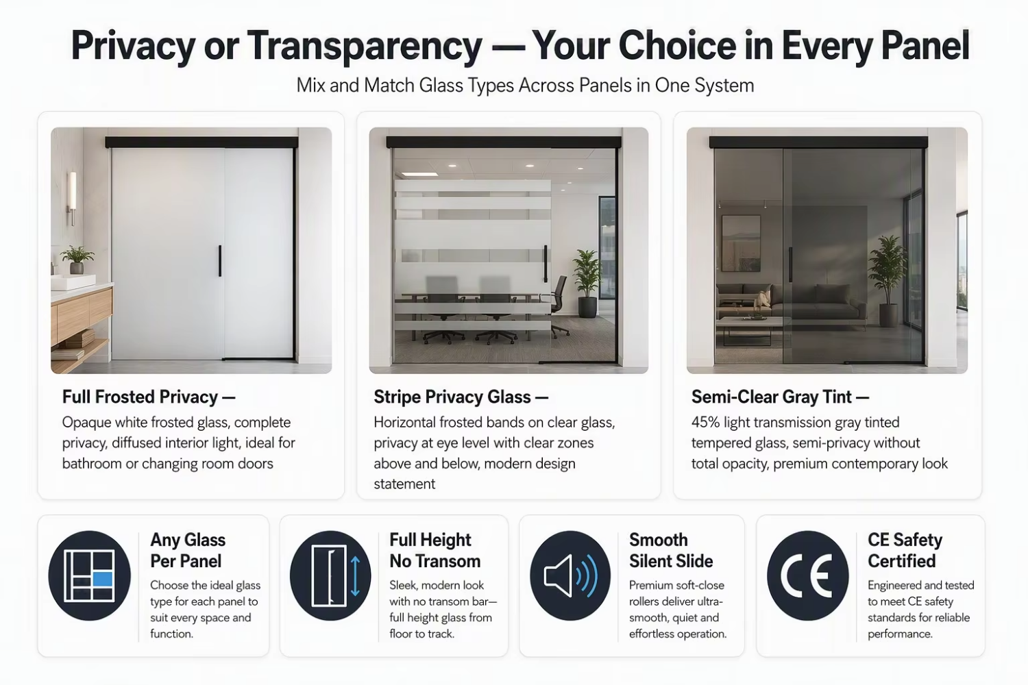 Modern Design Sliding Patio Door System Exterior Flush Aluminum Alloy Double Glazing Tempered Glass Waterproof Kitchen Door