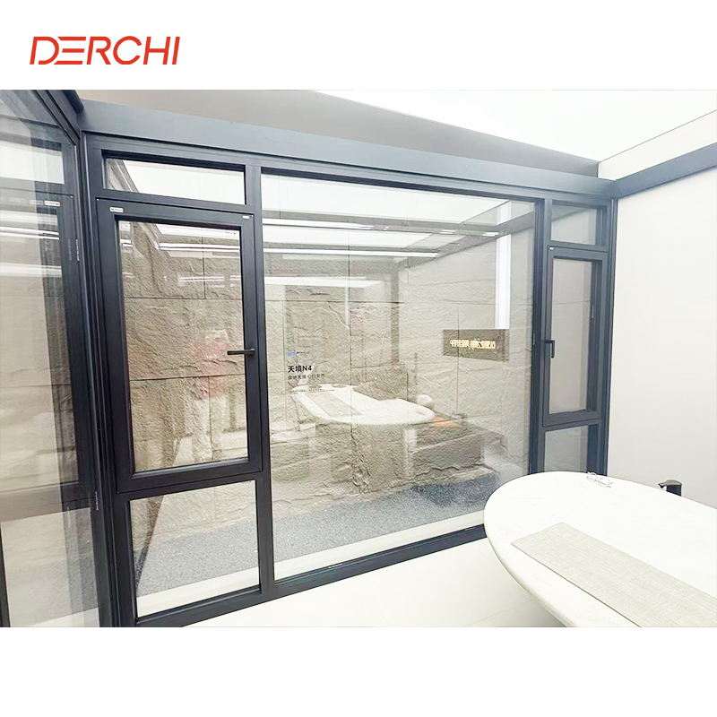 DERCHI Customized Fixed windows Double Tempered Insulating Broken Bridge windows Slim Profile Aluminium Casement windows