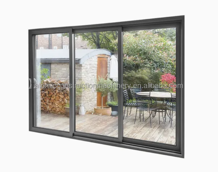 Black Aluminum Double Glazed Low E Glass Soundproof Exterior Sliding Doors for Bedrooms Kitchens Living Room Warehouse Apartment