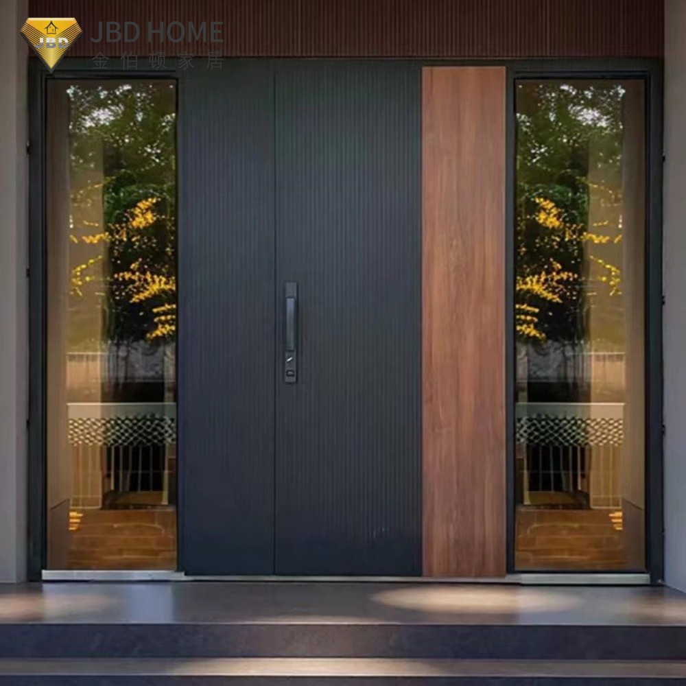 Custom Aluminum Alloy Security Pivot Door with Hurricane Impact Resistance for Outdoor Residential Use in Villa