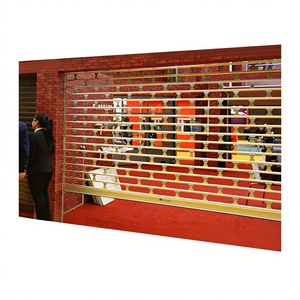 Customized Aluminum Alloy Hollow Postmodern Design Crystal Door Electric Rolling Shutter Door Shop Anti-Theft
