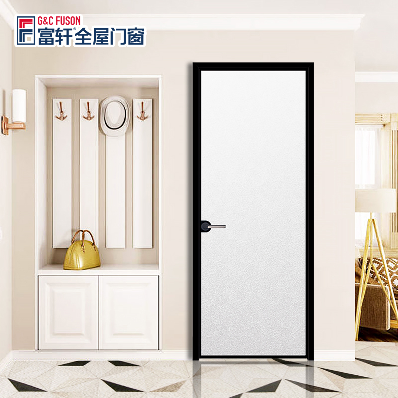 Hotel Room Glass Interior Casement Door With Lock Kitchen House Bedroom Door Office Aluminum Frame Swinging Glass Swing Door