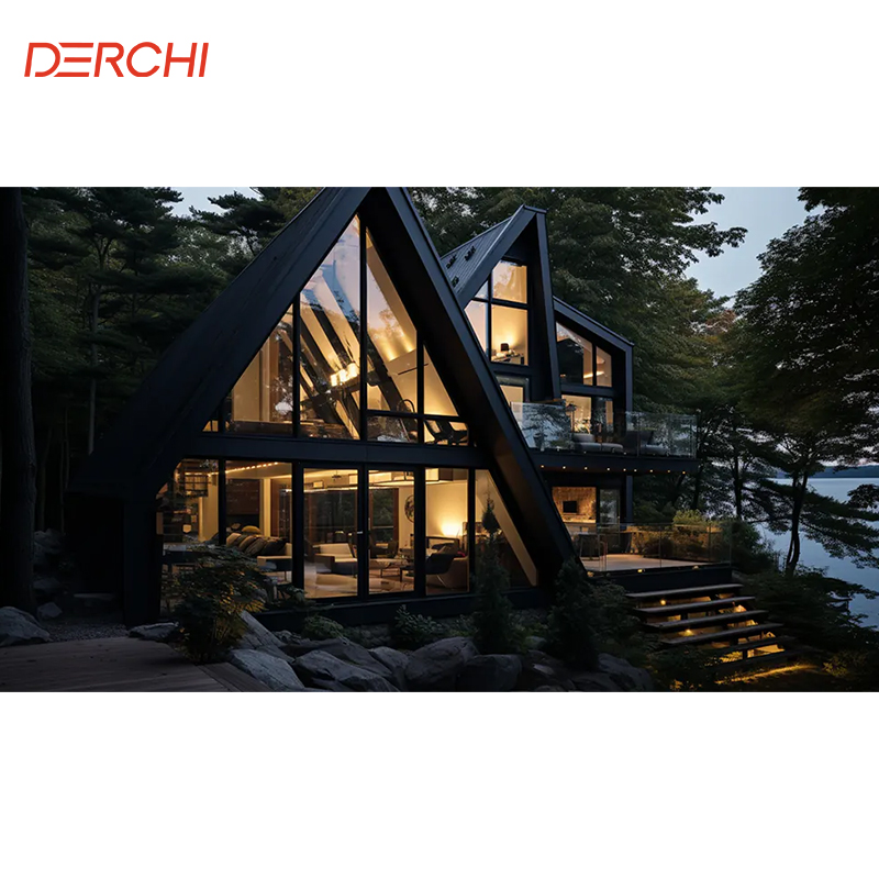 Modern Soundproof Custom Picture Windows Glass Fixed Aluminium Windows Aluminum Alloy Frame Customizable Villa Window Design