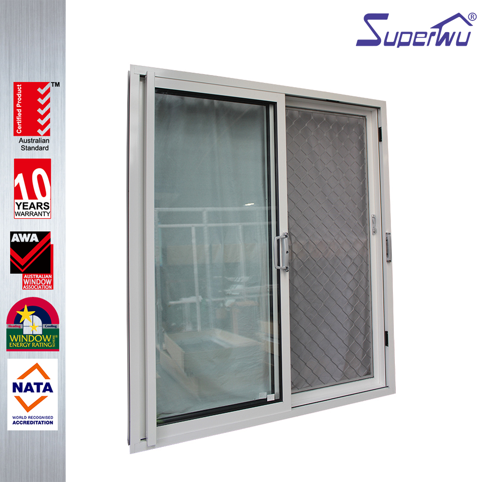Australian Standard Aluminum White Frame Color Sliding Door Double Glazed with Security Fly Screen Best Price