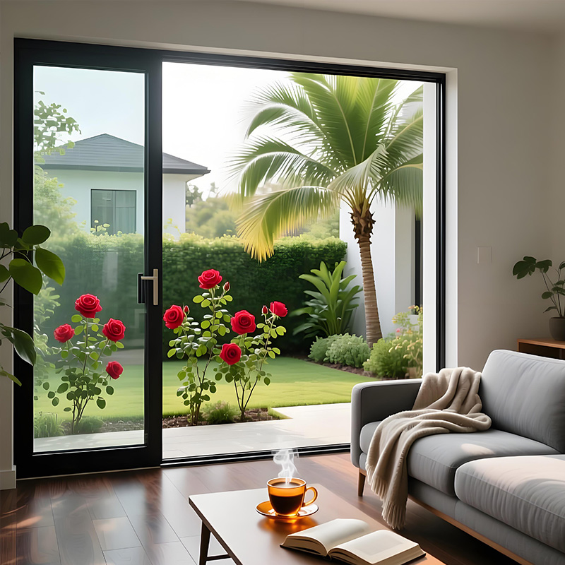 Aluminum Slim Profile Interior Door Waterproof Warm Edge Spacer Sliding Door for Apartment Project Large Sliding Patio Doors