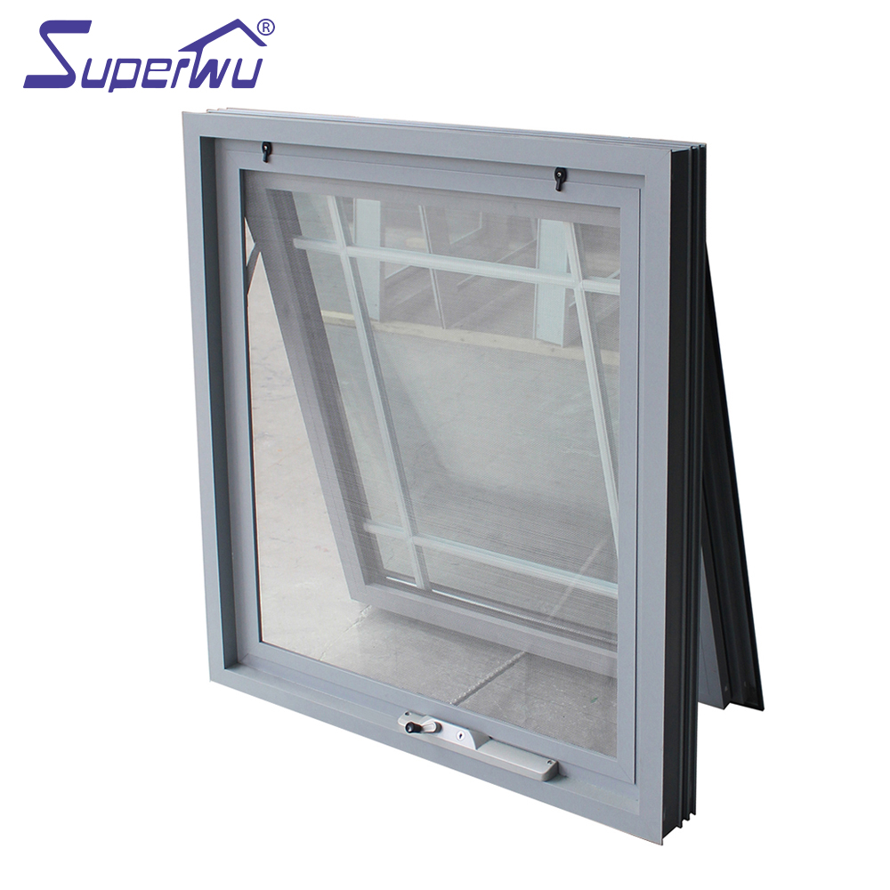 Superhouse Small Bathroom Window AS2047 Modern Design Grill Design Awning Aluminium Vertical Bathroom Outward Opening Windows