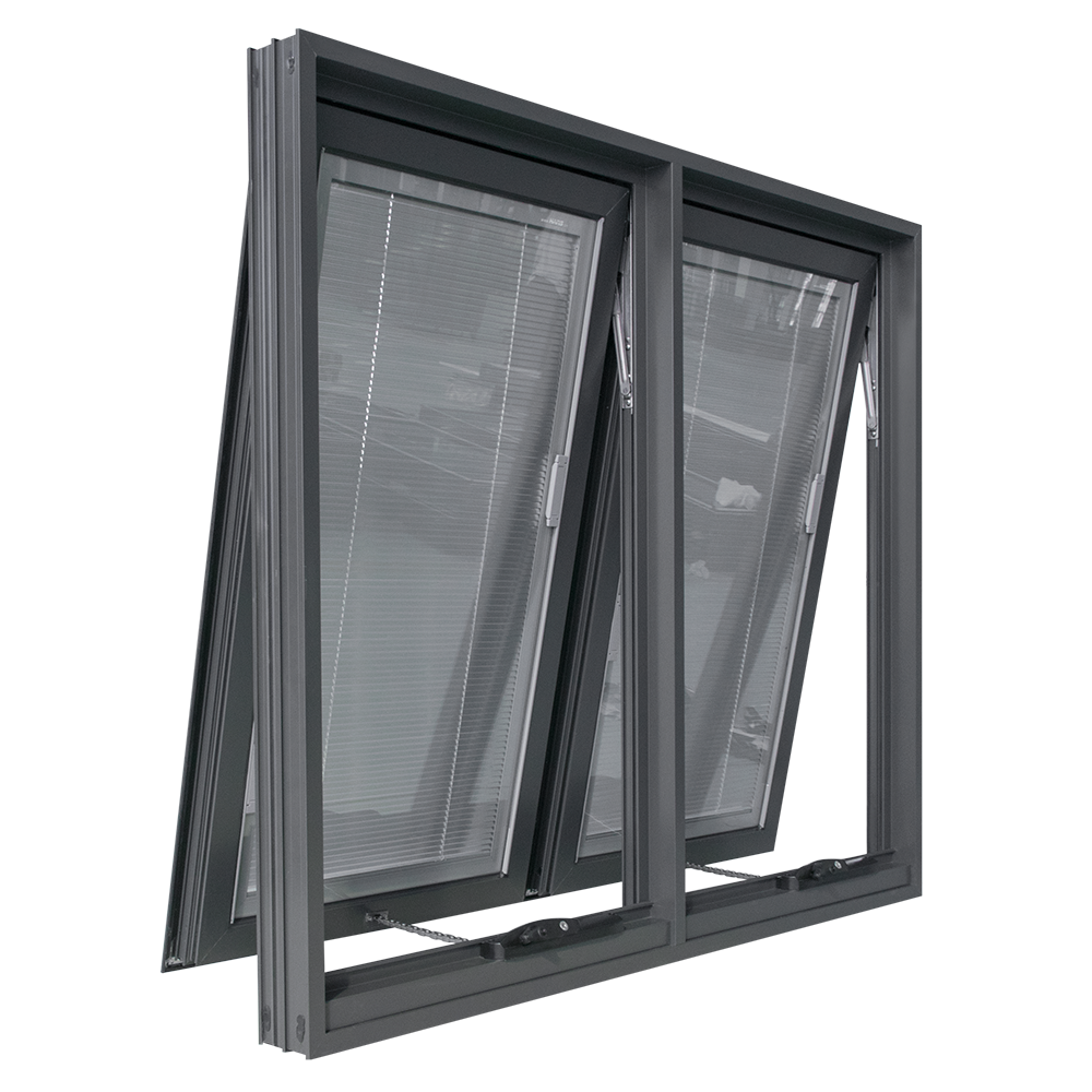 Florida Approval Hurricane Proof Impact Resistance Miami Aluminium Chain Winder Awning Windows With Louvres