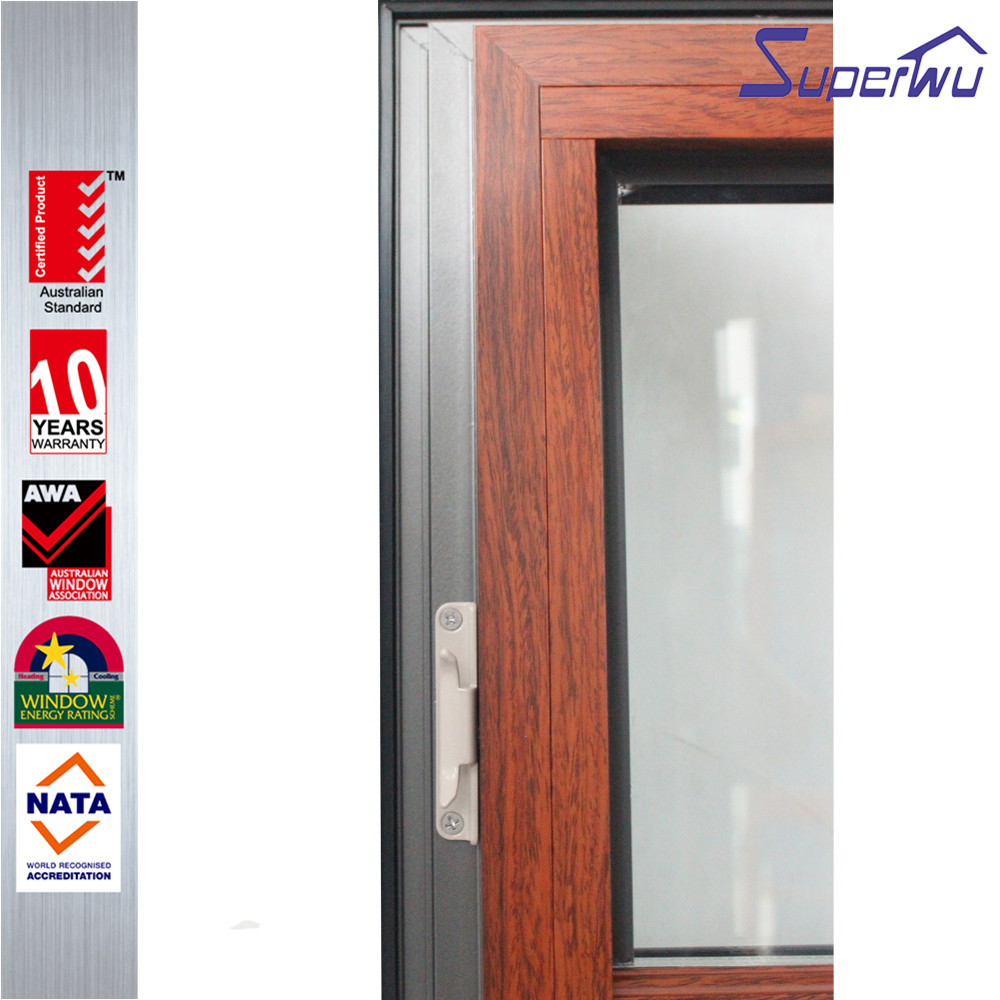 SUPERWU High Quality Swing windows for Sale European Style Aluminium French Window for Hurricane case Low E Glass