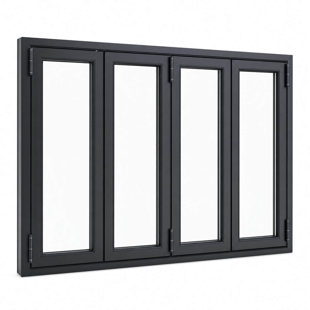 Thermal Break Aluminum Folding Window Multi Panel Stackable Wide Opening for Cafe Balcony