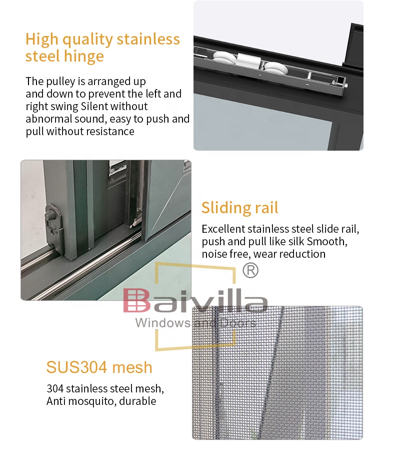 Wholesale Custom Ventilation Glass Courtyard Window Aluminum Sliding Window System for Sunroom Laminated Safety Glass Window