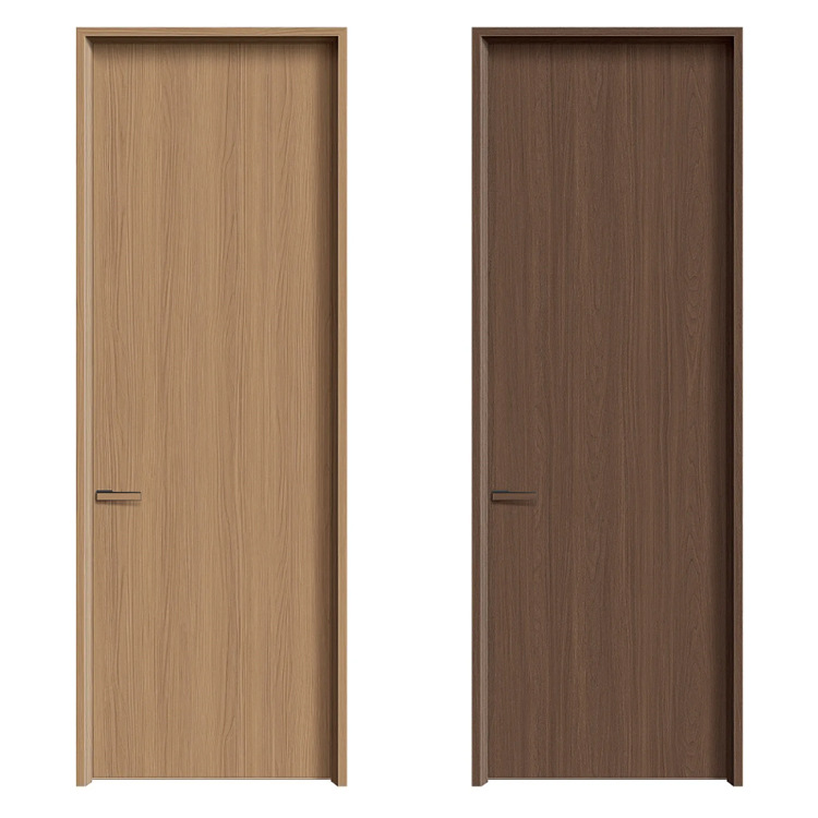 Custom Manufactured Narrow Frame Door Aluminum Wood Grain Waterproof Single Door for Household Indoor Decoration