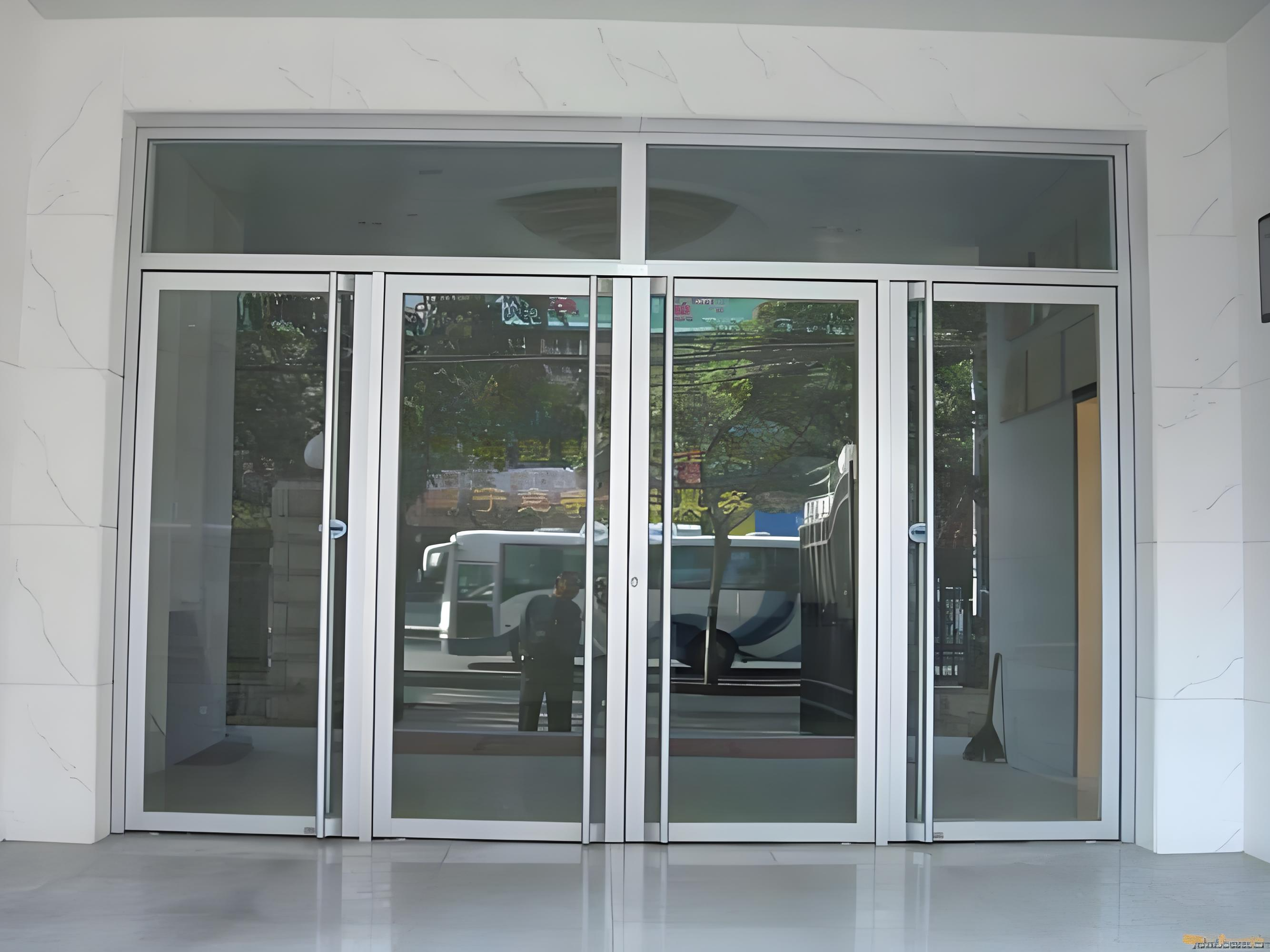 Commercial Double Doors KFC Waterproof Supermarket Storefront Shop Black Double Glaze Aluminum Entry Exterior Commercial Door