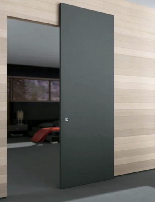 Kitchen Slide Door Interior Cavity Hidden Pocket Door Hardware Aluminum Slim Hotel Bathroom Sliding Pocket Door