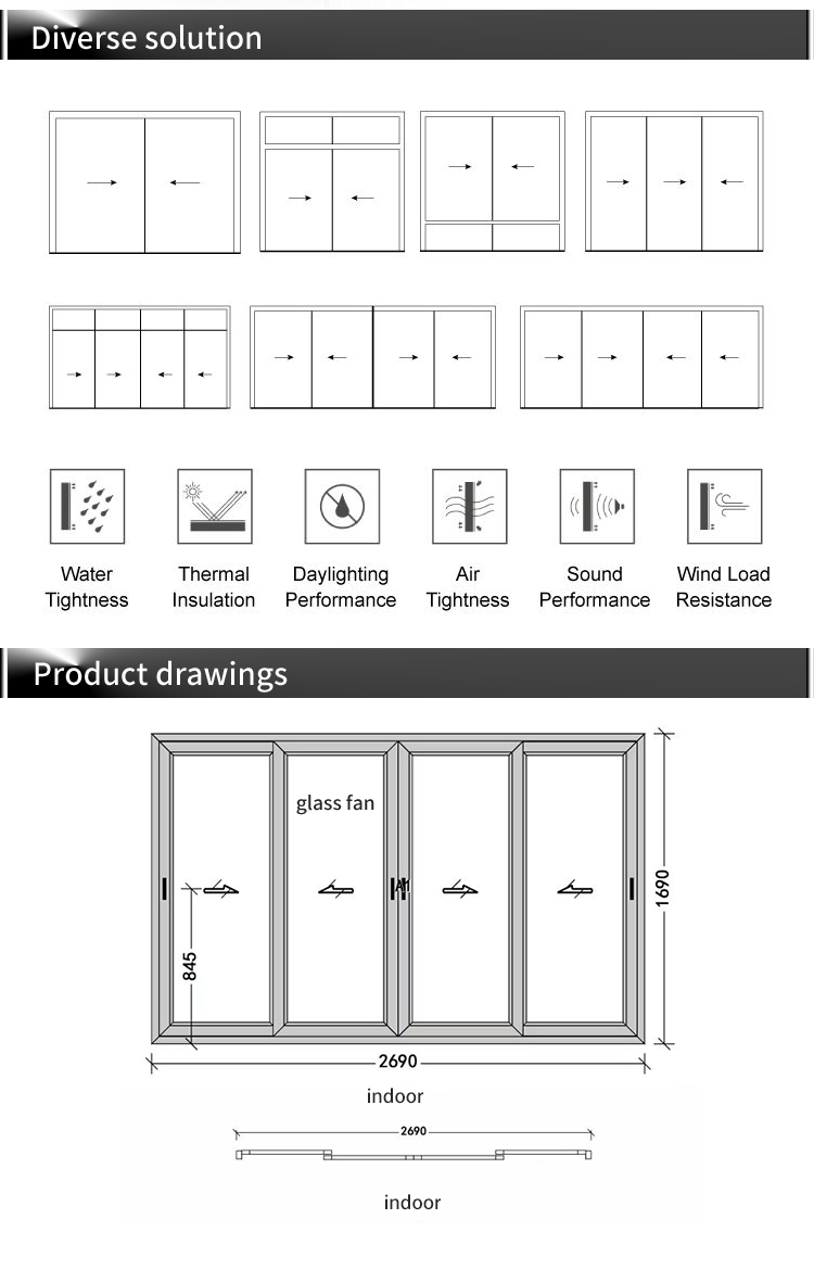 Best-selling Aluminium Alloy Double Glass Interior Sliding Pocket Doors Sliding Doors Supplier