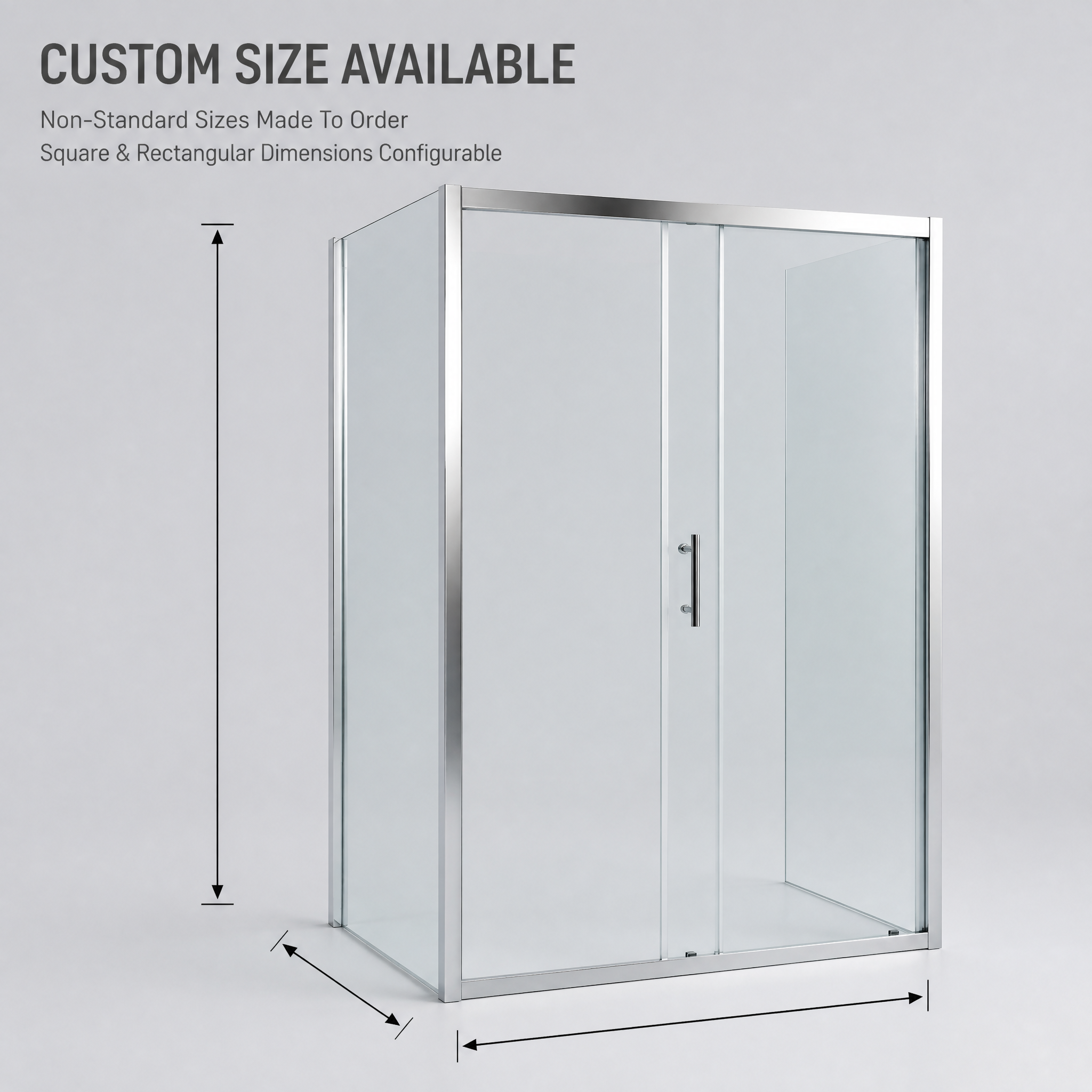 Modern Minimalist Sliding Shower Door Bright Silver Aluminium Frame Tempered Glass Custom Sizes for Home Hotel Use 1 Year