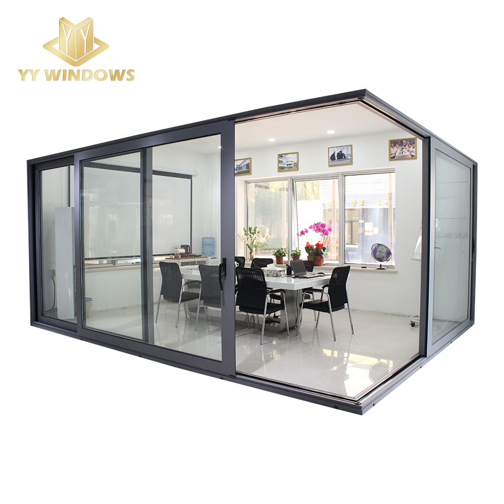 American Hurricane Windows Impact Door NFRC NOA Florida Code Aluminium Corner Lift and Slide Doors for Office