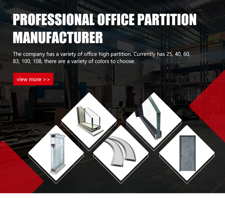 High Acoustic Double Glass Wall Aluminum Frame Demountable Panels Contemporary Office Fitout Office Partition