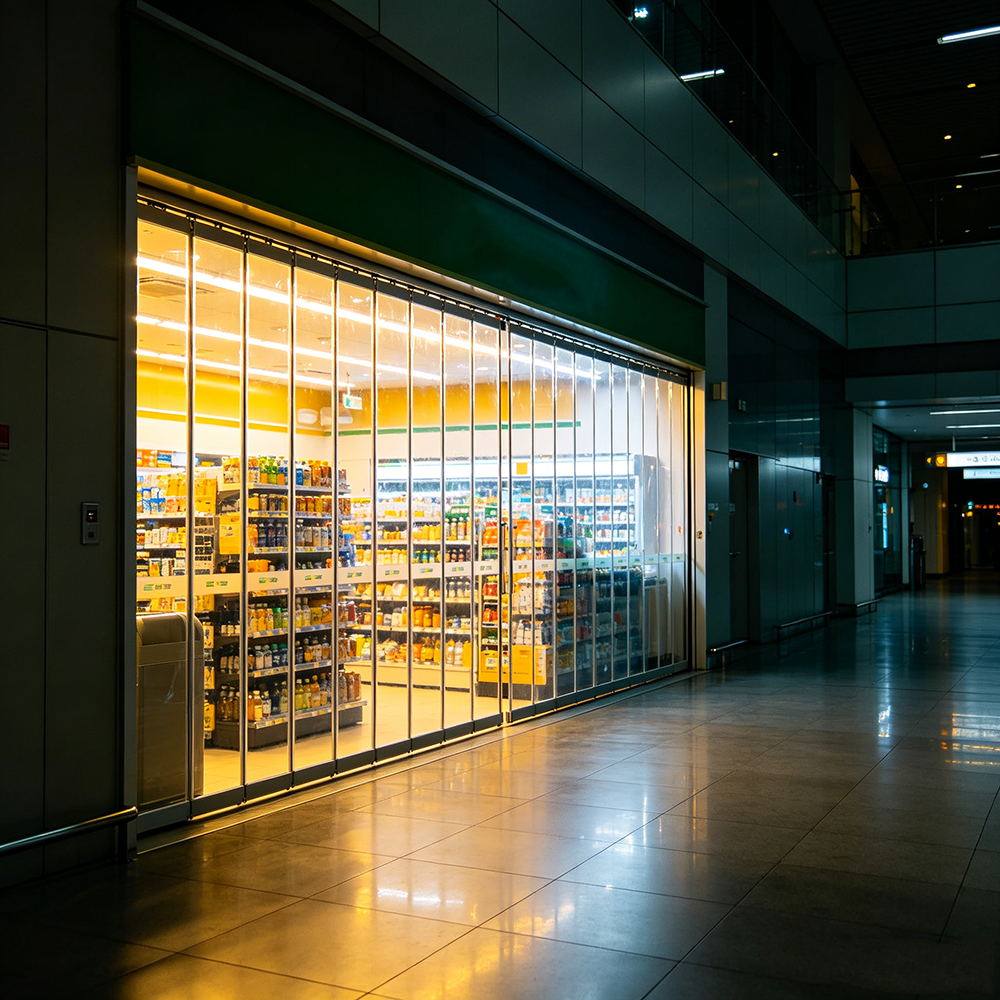 Aluminum Crystal Folding Door with Polycarbonate/PVC Options for Commercial &amp; Interior Use Anti-Theft Customizable Sizes Colors
