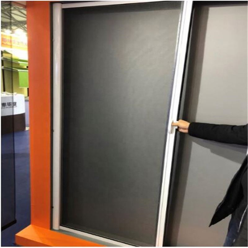 Custom Aluminum Frame Retractable Screens Door Mesh Anti Mosquito Bug Security Roller Sliding Fly Screen Door