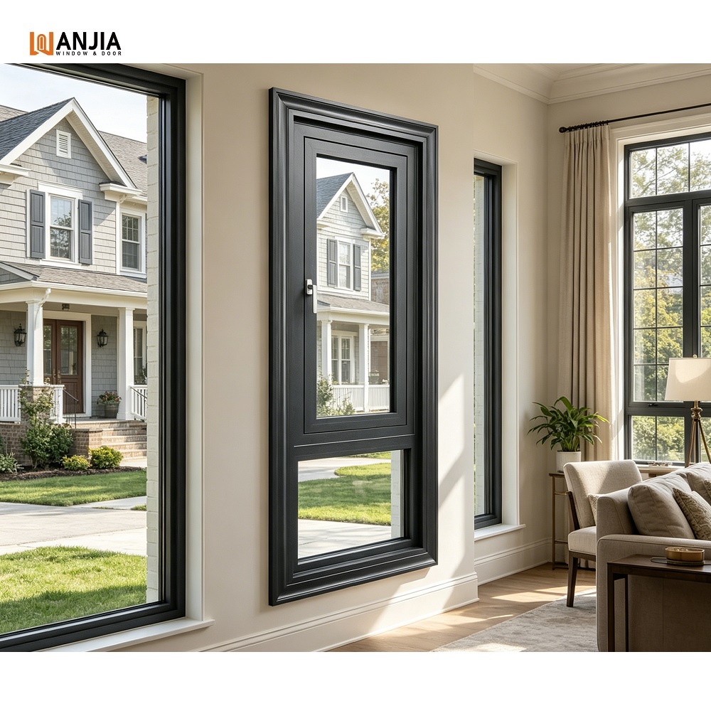 European Villa House Energy Efficient Windows Large Aluminum Profiles Casement Windows Custom Aluminum Casement Windows