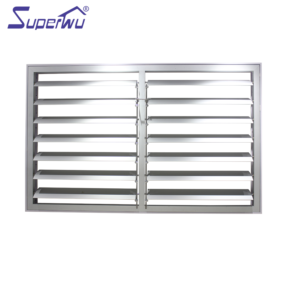 Superwu Cheap Price Aluminium Australia Standard Sound Insulation Aluminum Louver windows With Aluminium Plate Exterior windows
