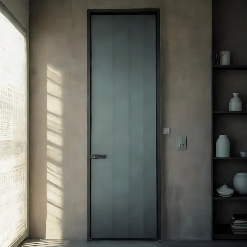 Wholesale Modern Interior Half-Glass Aluminum Bathroom Door for Living Room Customizable Size Color Waterproof Soundproof