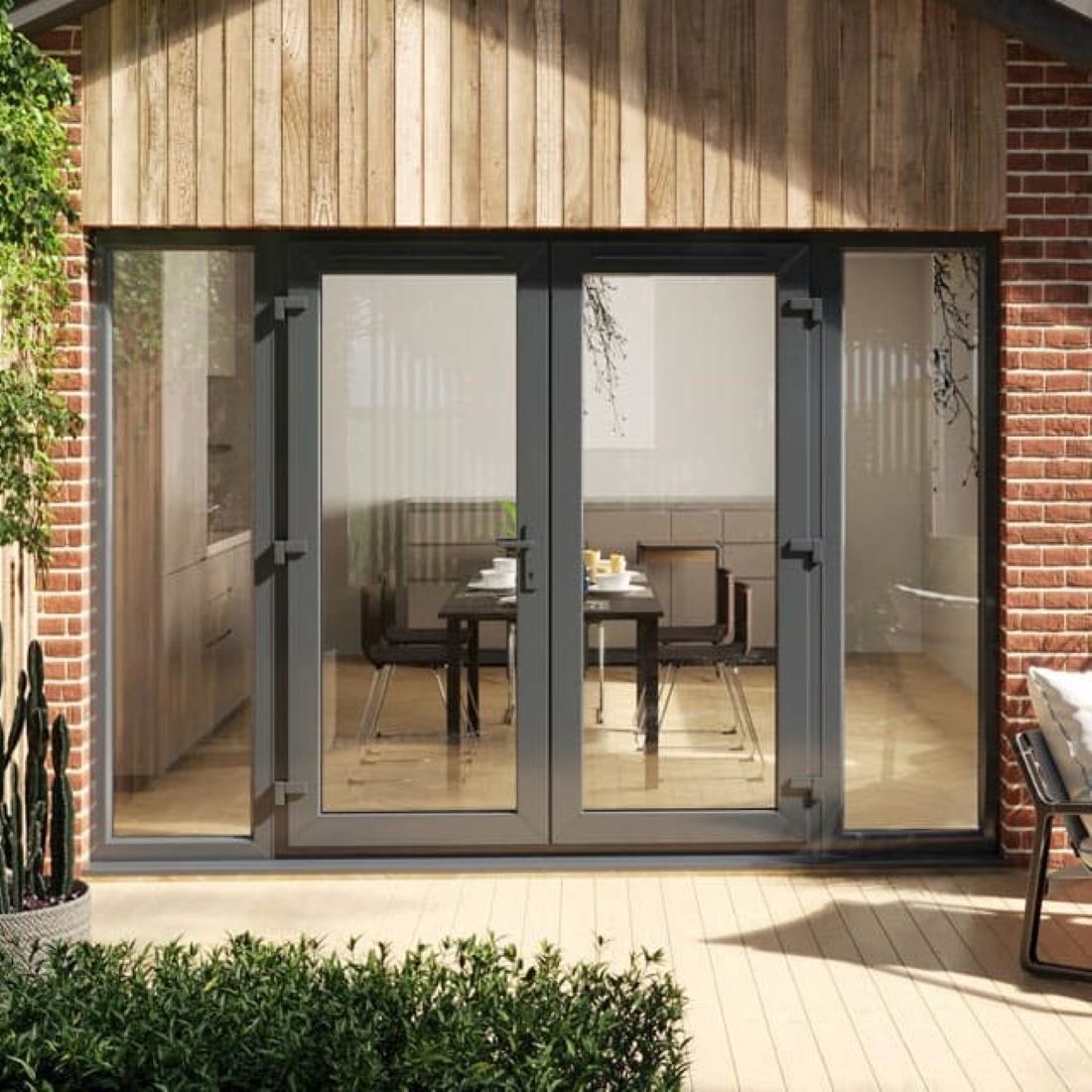 Modern Aluminium French Door Casement System Double Glazed Thermal Break Exterior Large Glass Patio Interior Doors for Balcony