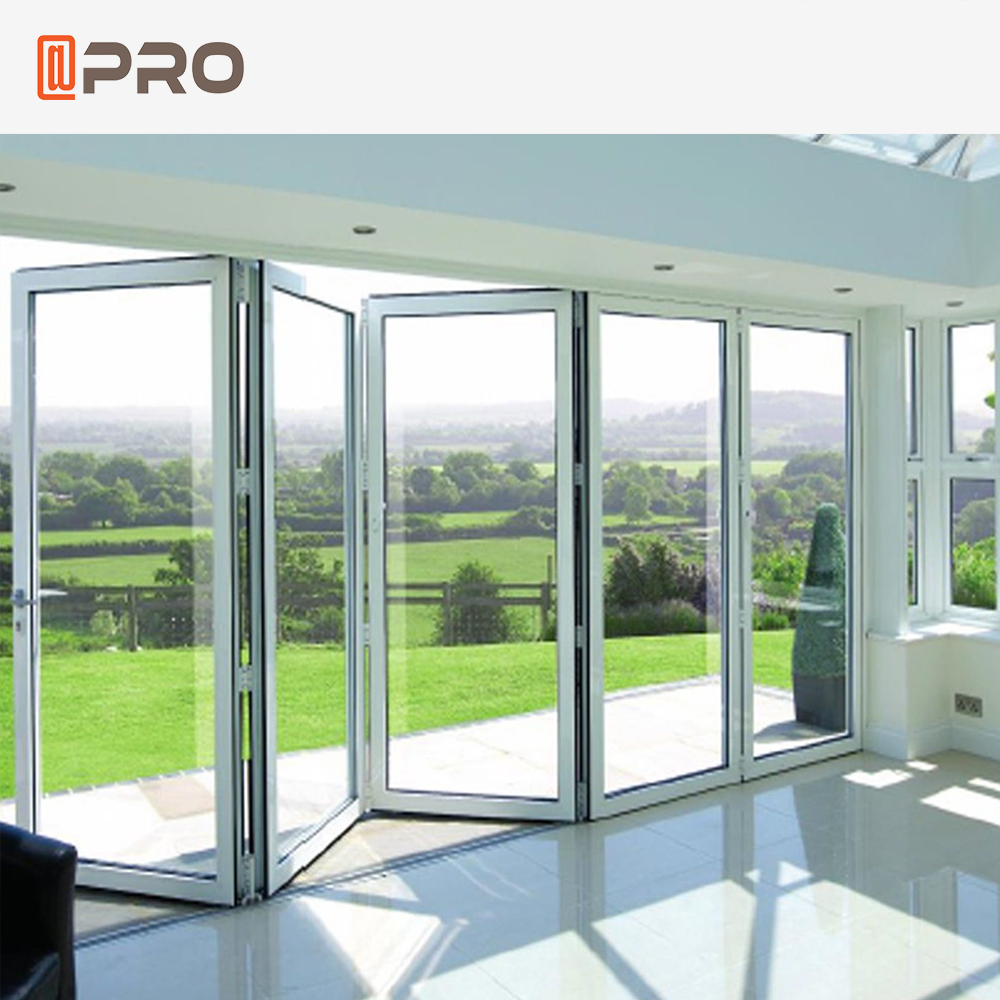 APRO American Hot Sale NFRC Certificate Aluminium Bi-Fold Door Glass Accordion Door Patio Folding Doors