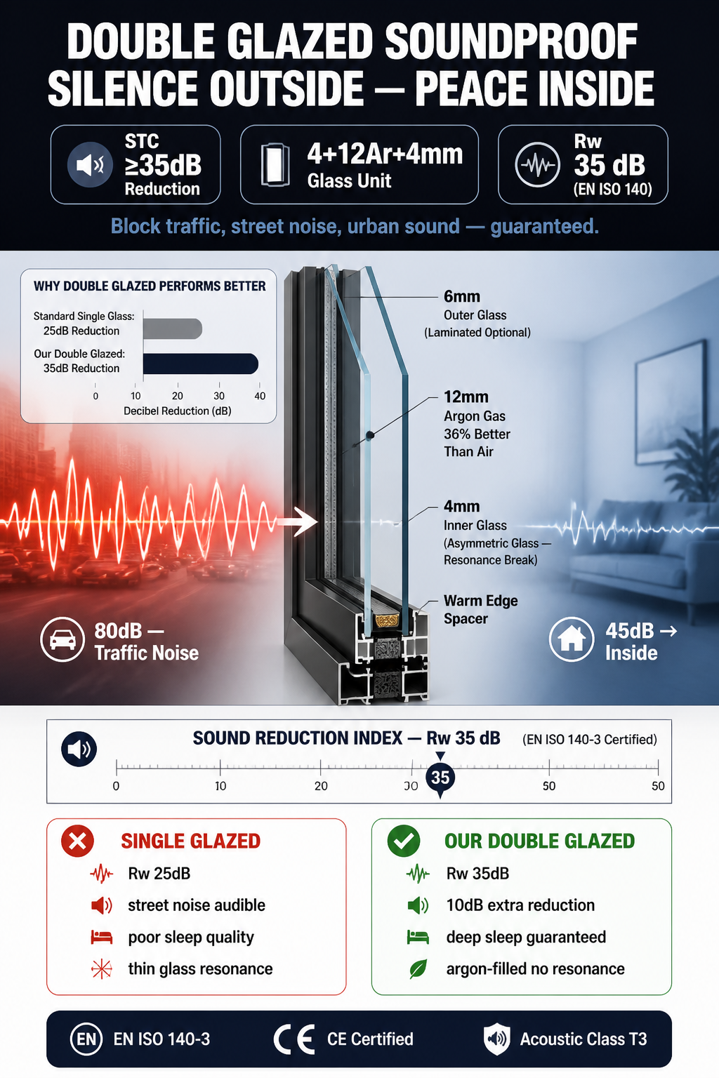 NFRC CE Certified Aluminum Tilt-Turn Window with Thermal Break and Impact Resistance for Modern Bathrooms