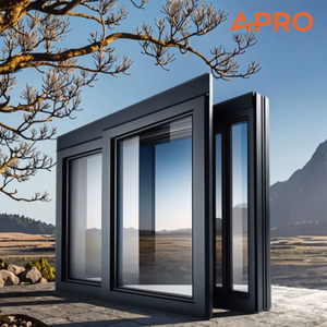 APRO Thermal Insulation Sound Insulation Aluminum Constractor Sliding Double-glazed Window Glass Aluminum Alloy Sliding Window
